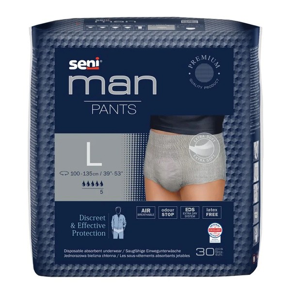 Seni Man Pants, majtki chłonne, rozmiar L, 30 szt.