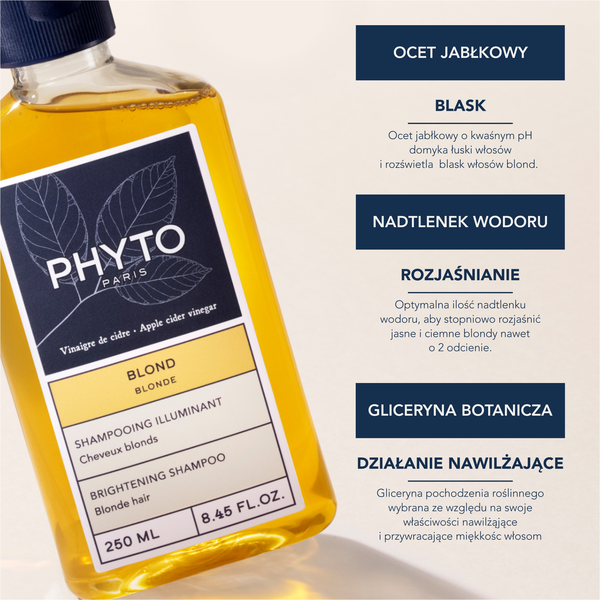 Phyto Blond, szampon rozświetlający do włosów blond, 250 ml