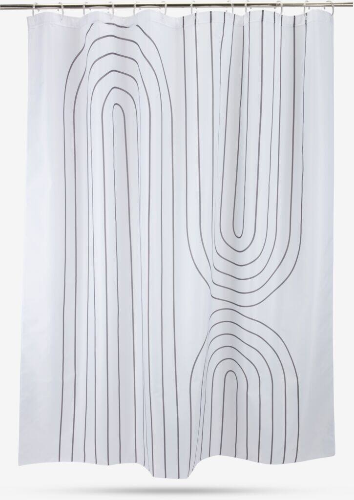 HAKKAS plus HAKKAS badeforhæng 180x200cm hvid og grå