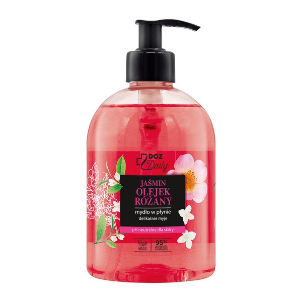 DOZ Daily Jaśmin Olejek różany, mydło w płynie, 490 ml