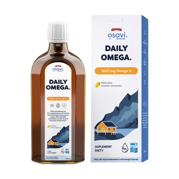 Osavi, Daily Omega 1600 mg Omega, smak cytrynowy, płyn, 250 ml
