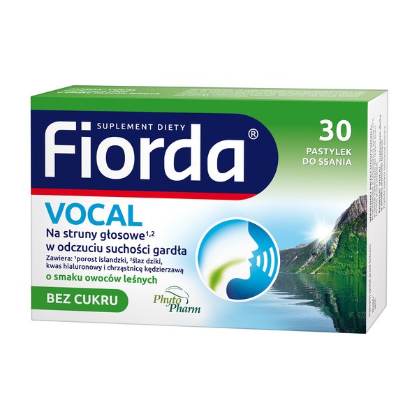 Fiorda Vocal, pastylki do ssania, smak owoce leśnie, 30 szt.