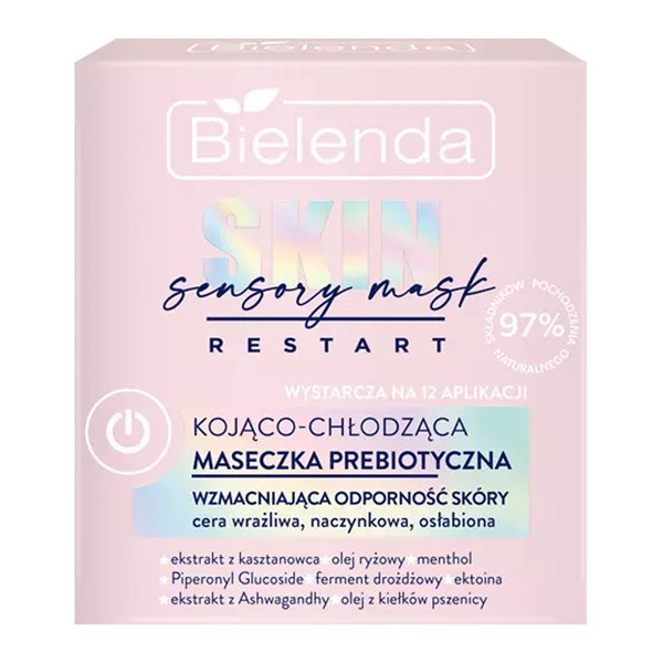 Bielenda, Skin Restart, Sensory Mask, kojąco-chłodząca maseczka prebiotyczna, wzmacniająca odporność skóry, 50 ml