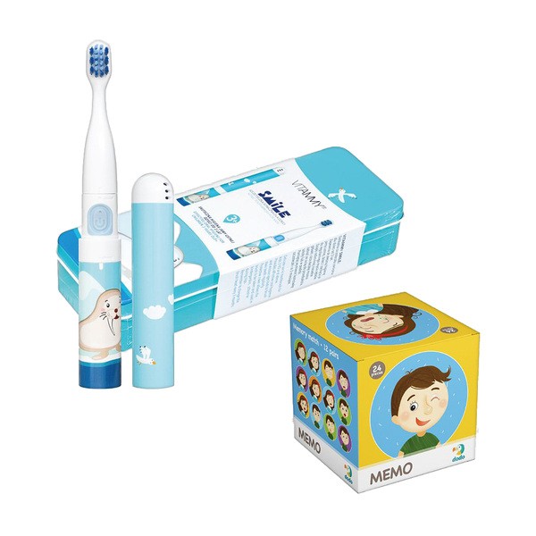 Zestaw Vitammy, szczoteczka soniczna Smile Mors + gra Dodo Memo Chłopiec, 1 szt.