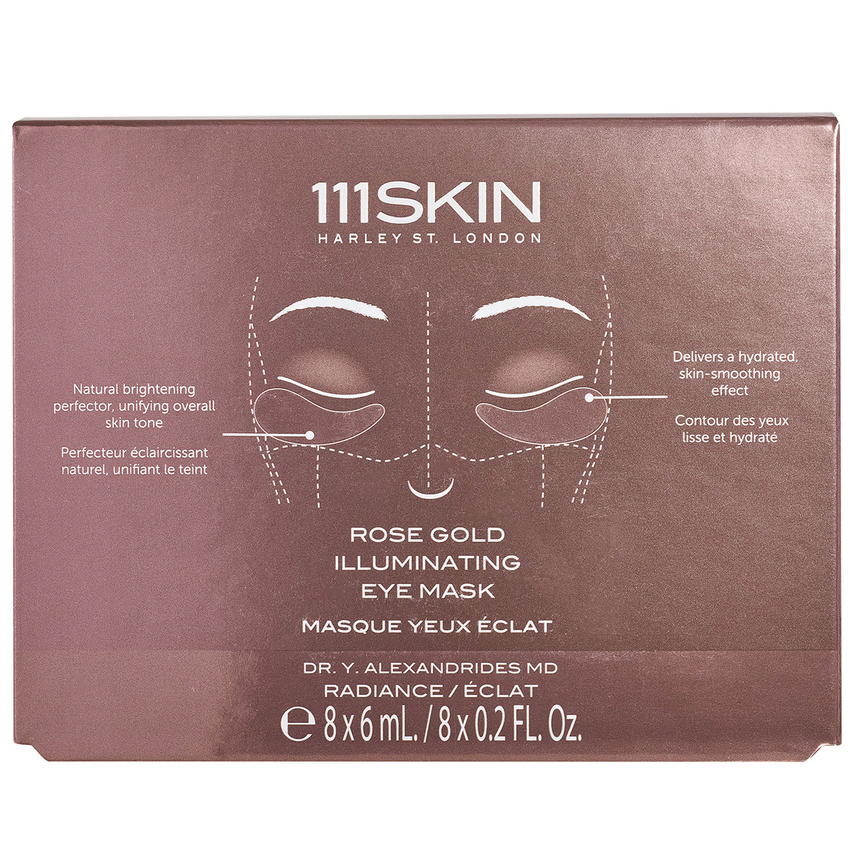 111Skin Rose Gold Illuminating Eye Mask Boxed NANO Free (8 x 6 ml)