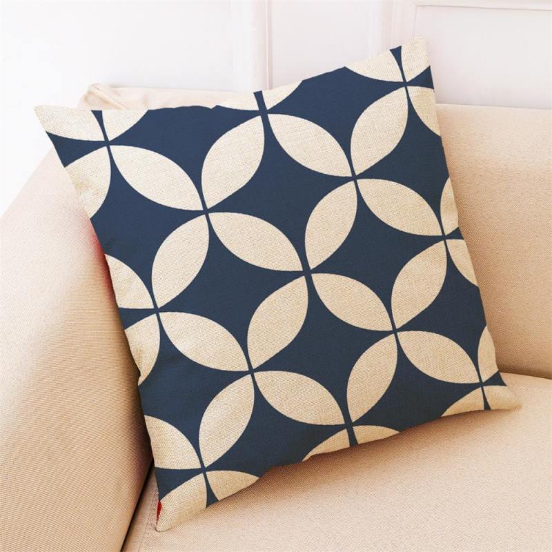 45*45cm Geometric Pattern Zippered Pillow Case Home Room Fashion Soft Waist Cushion Pillowcase funda almohada
