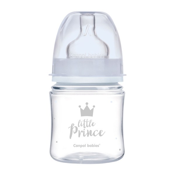 Canpol babies Easy Start Royal Baby, butelka szeroka, antykolkowa, niebieska, 120 ml, 1 szt.