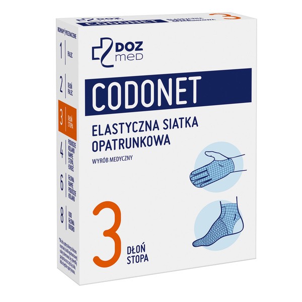 DOZ Med Codonet 3, siatka elastyczna opatrunkowa, na dłoń i stopę, 1 szt.