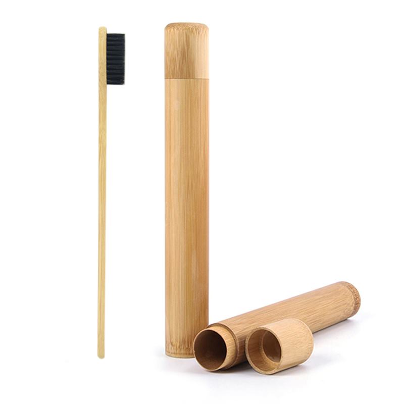 Naturalne, ekologiczne etui na szczoteczkę do zębów z bambusa, wielokrotnego użytku, przenośne etui podróżne z bambusa, zmywalne, bezpłatne
