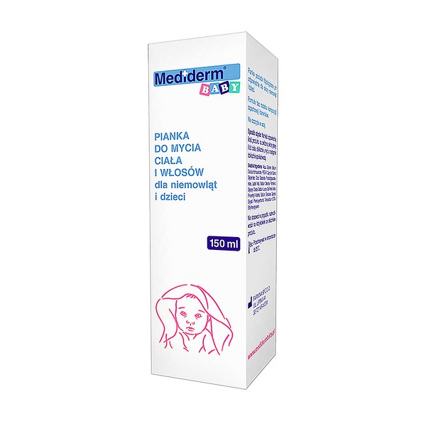 Mediderm Baby, pianka do mycia ciała i włosów, 150 ml