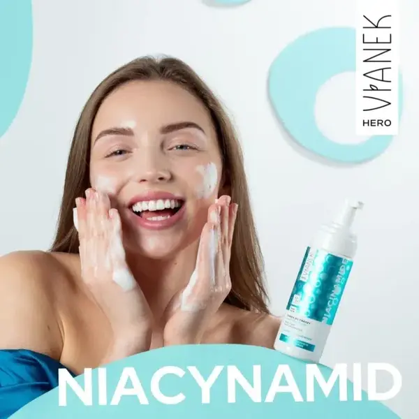 Vianek Hero, pianka do twarzy z niacynamidem, 150 ml
