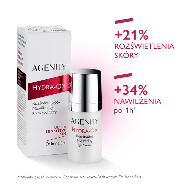 Agenity Hydra-Ox, rozświetlająco - nawilżający krem pod oczy, 15 ml