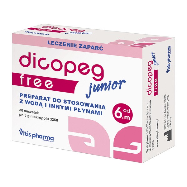 Dicopeg Junior Free, proszek dla dzieci od 6-miesiąca, saszetki, 30 szt.