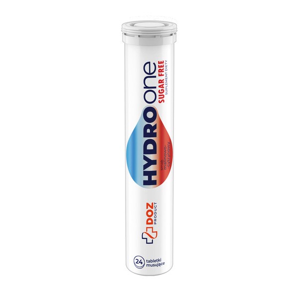 DOZ Product HydroOne Sugar Free, tabletki musujące, smak malinowo-cytrynowy, 24 szt.
