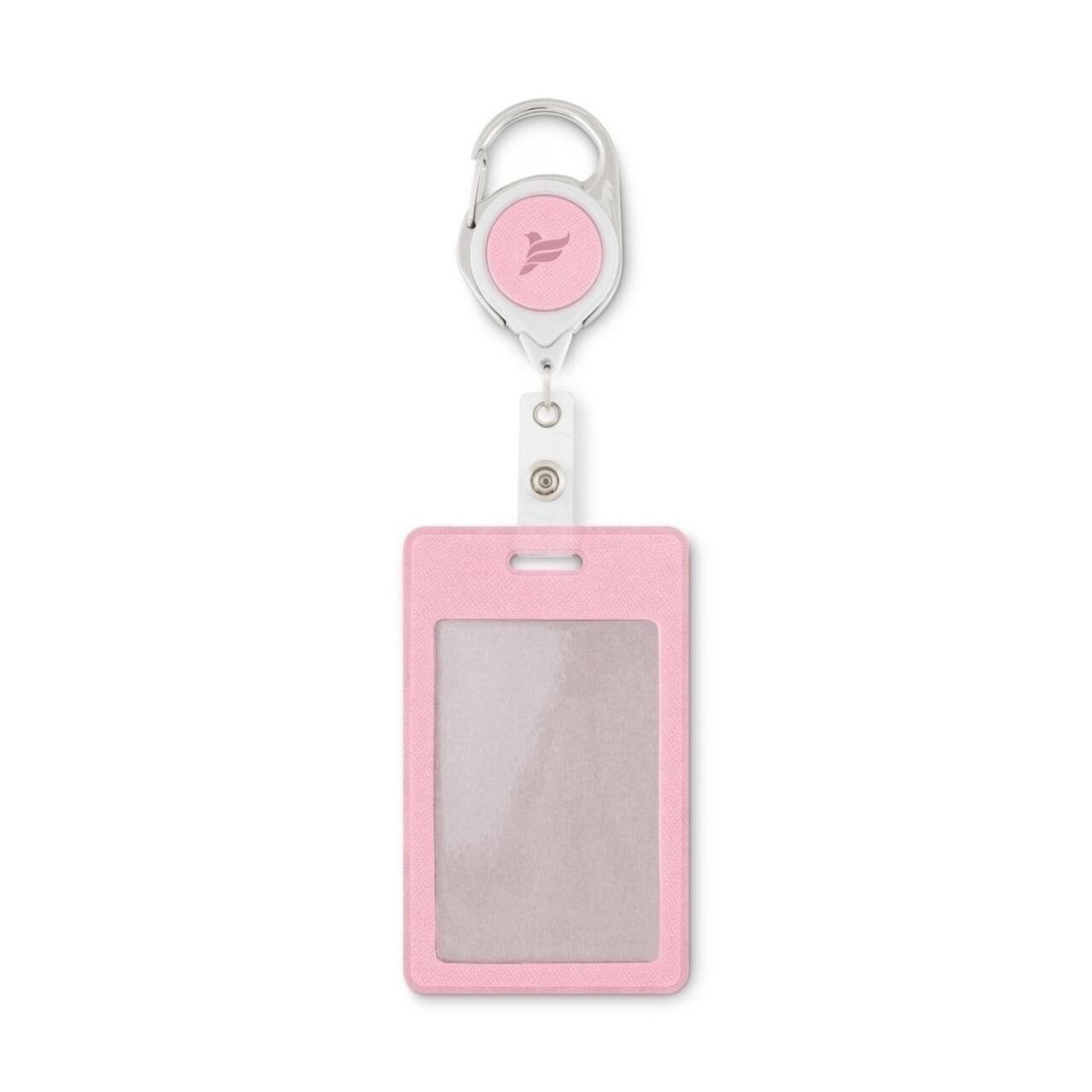 Wholesale Vertical Eco-Leather Retractable Badge  Holders with Metal Carabiner Clip