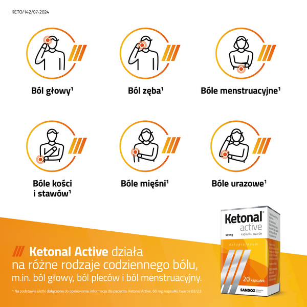 Ketonal Active, 50 mg, kapsułki twarde, 30 szt.