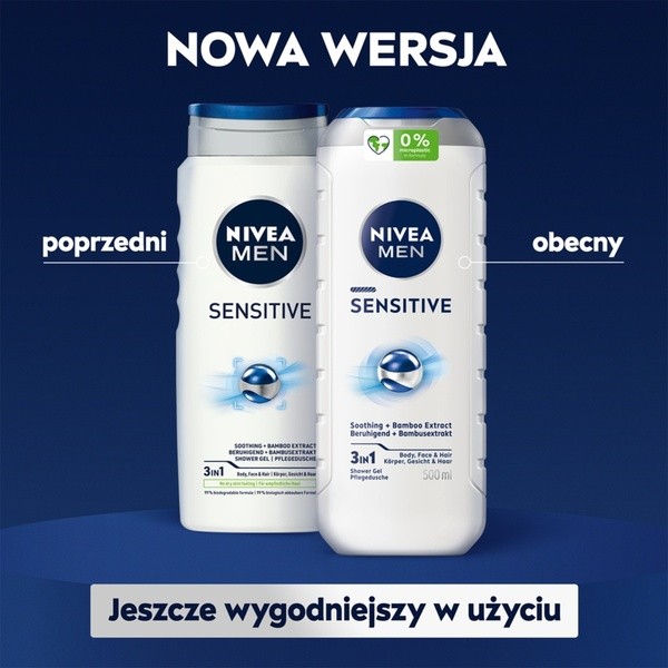 Nivea Men, żel pod prysznic, Sensitive, 500 ml
