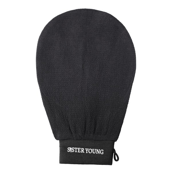 Sister Young Nova Black, złuszczająca rękawica do peelingu ciała, czarna, 1 szt.