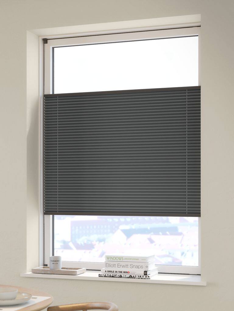 HVEN Lystæt plisségardin HVEN 60x130cm top/bund grå