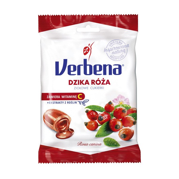 Verbena, cukierki ziołowe, dzika róża, 60 g
