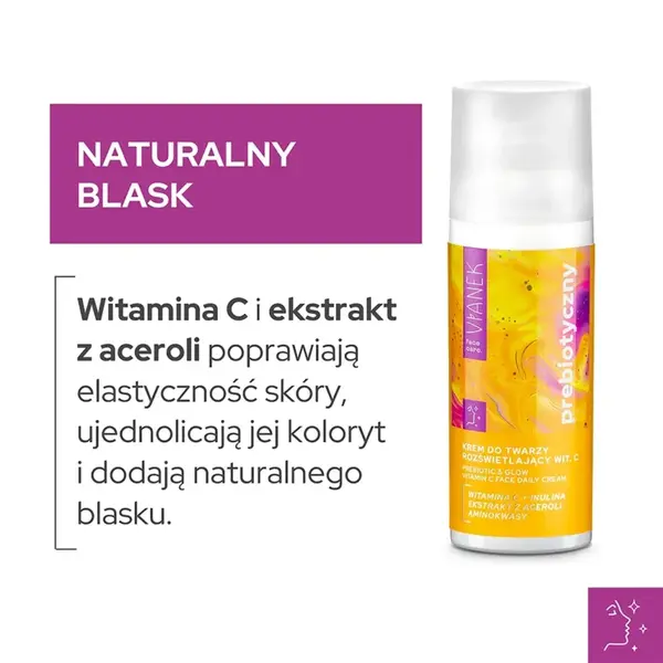 Vianek, prebiotyczny krem rozświetlający z witaminą C, 50 ml