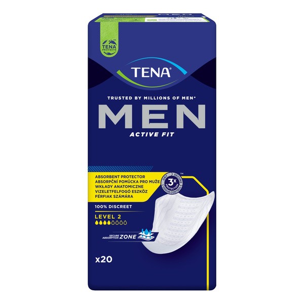 Tena Men Active Fit, wkładki anatomiczne dla mężczyzn, level 2, 20 szt.