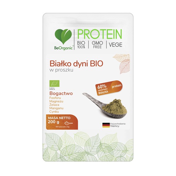 BeOrganic, białko dyni BIO w proszku, 200 g