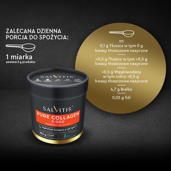 Salvitis Pure Collagen 5 000, proszek, 150 g