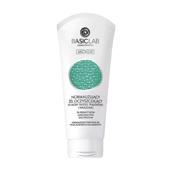 BasicLab Micellis, normalizujący żel oczyszczający do skóry tłustej, trądzikowej i wrażliwej, 100 ml