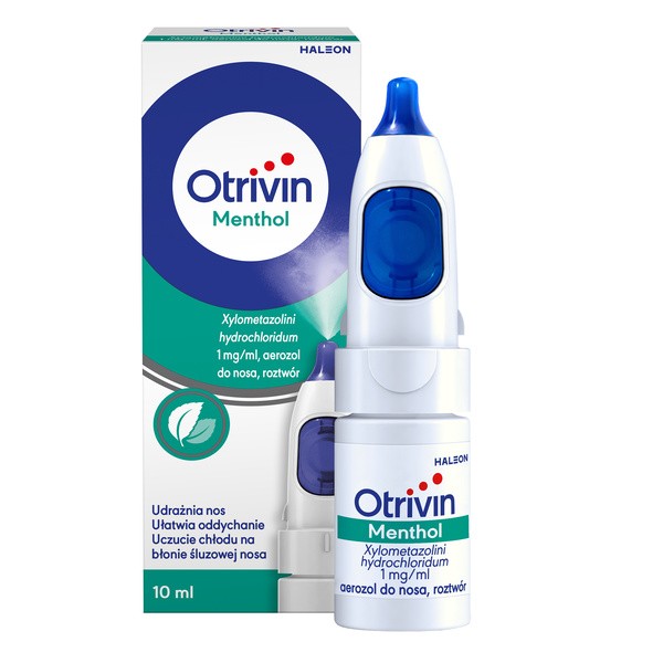 Otrivin Menthol, 1 mg/ml, aerozol do nosa, 10 ml