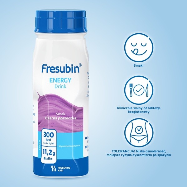 Fresubin Energy Drink, płyn o smaku czarnej porzeczki, 4 x 200 ml