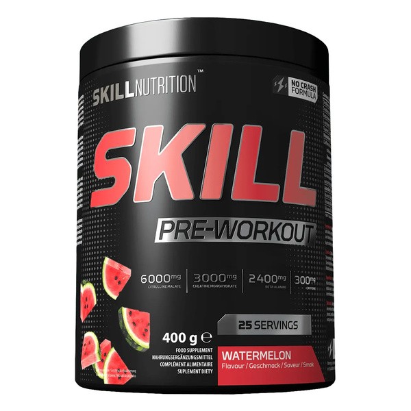 Skill Nutrition Pre-Workout, proszek, smak watermelon, 400 g