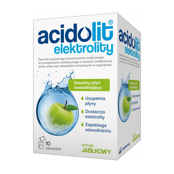 Acidolit, elektrolity, smak jabłkowy, 4,4 g, 10 saszetek