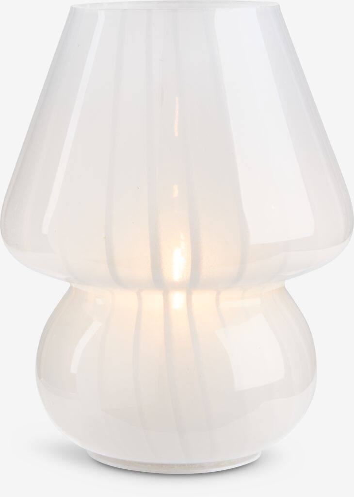 JONNY JONNY batteridrevet lampe Ø15xH18cm med timer, hvid