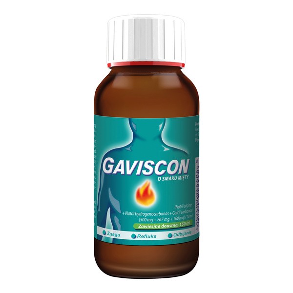 Gaviscon o smaku mięty, zawiesina doustna, 150 ml