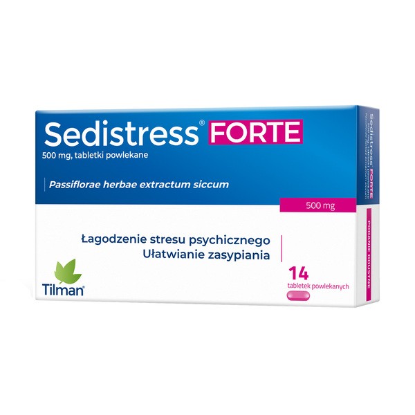 Sedistress Forte, 500 mg, tabletki powlekane, 14 szt.