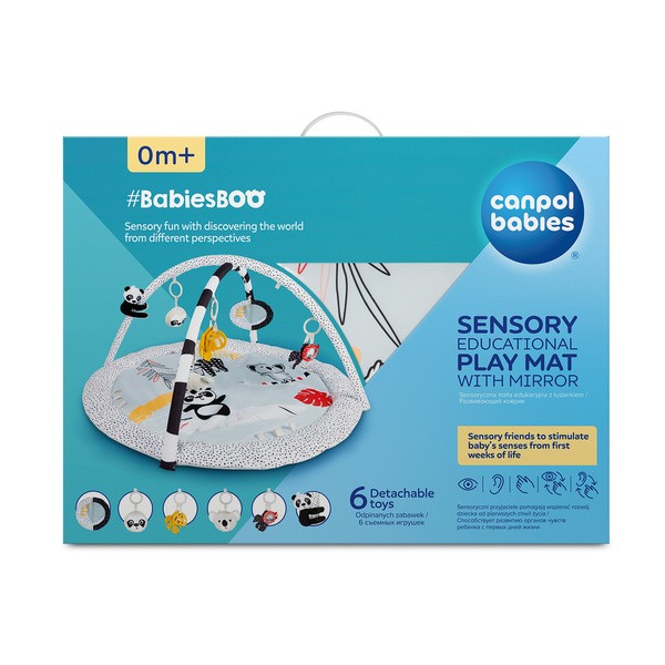 Canpol Babies, sensoryczna mata edukacyjna z lusterkiem BabiesBoo, 1 szt.