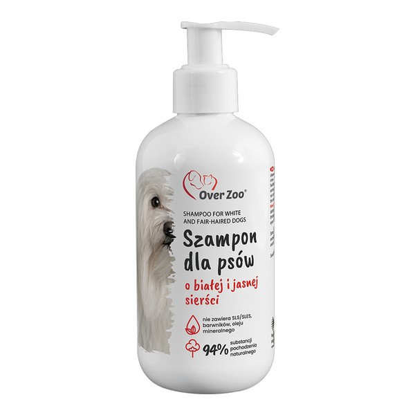 Over Zoo, szampon dla psów o białej i jasnej sierści, 250 ml