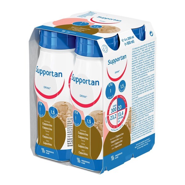 Supportan Drink, płyn o smaku cappuccino, 4 x 200 ml