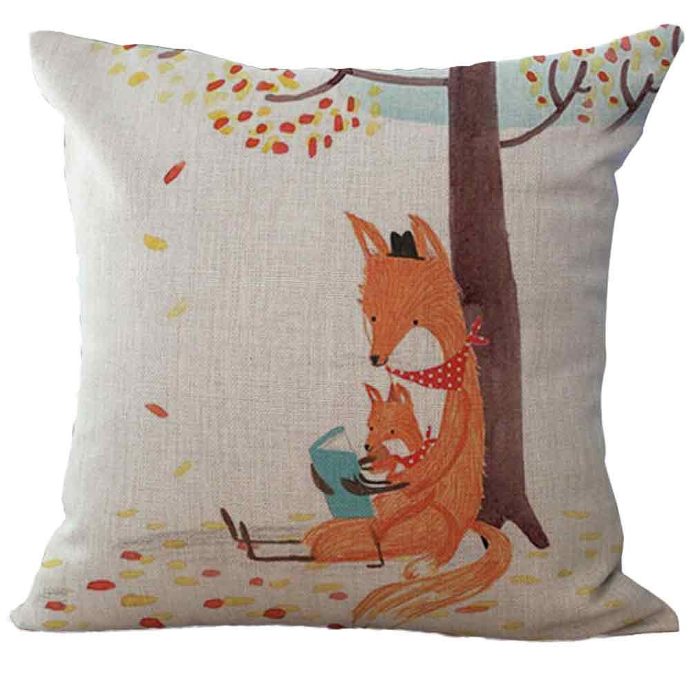Pillow Decorative Fox Print Pillow Case 45*45 Pillow Cases Home Decorative Pillowcases Funny oreiller pour le lit