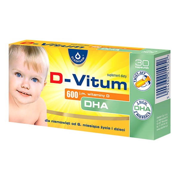 D-Vitum 600 j.m.witam.D DHA, kapsułki twist-off, 30 szt.