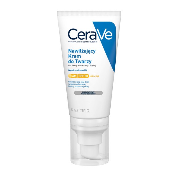 Zestaw CeraVe, żel myjący przeciw niedoskonałościom, 236 ml + nawilżający krem do twarzy SPF 50, 52 ml