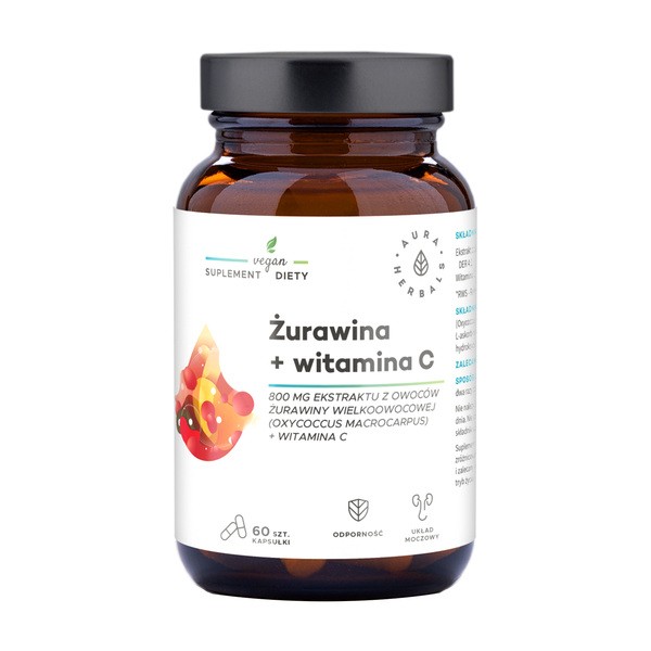 Aura Herbals Żurawina + Witamina C, kapsułki, 60 szt.