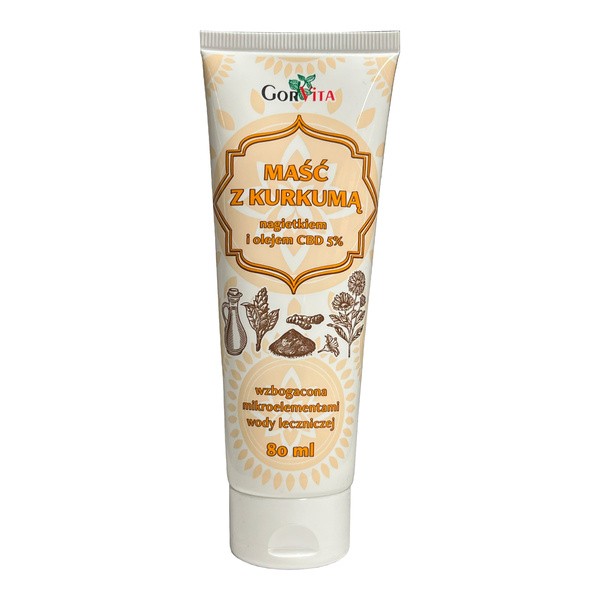 Gorvita, Maść z kurkumą, nagietkiem i olejem CBD 5%, 80 ml