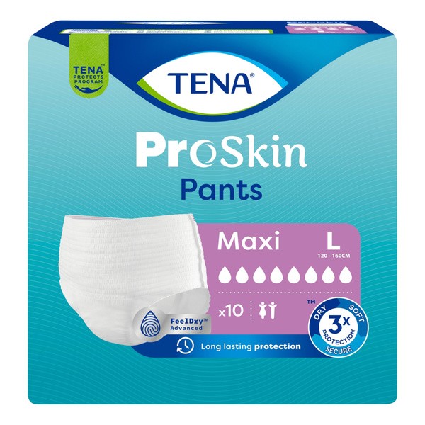 Zestaw 4 x Tena Pants ProSkin Maxi, majtki chłonne, rozmiar L, 10 szt.