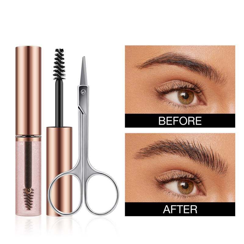 Gel para Sobrancelhas à Prova d'Água, Sabonete Modelador de Sobrancelhas, Esculpe, Levante e Estilize, Cosmético de Longa Duração, Secagem Rápida, com Tesoura.