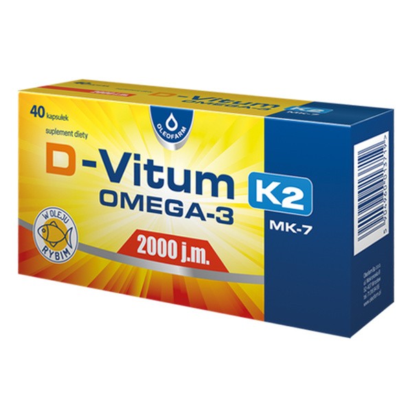 D-Vitum 2000 j.m. K2 MK-7 Omega-3, kapsułki miękkie, 40 szt.