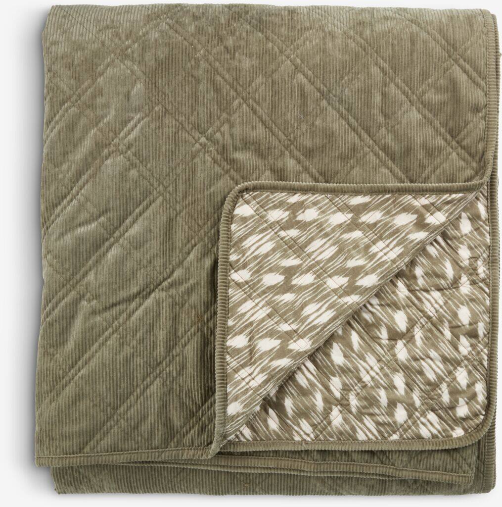 VILLMORELL Sengetæppe VILLMORELL 220x240 grøn/hvid