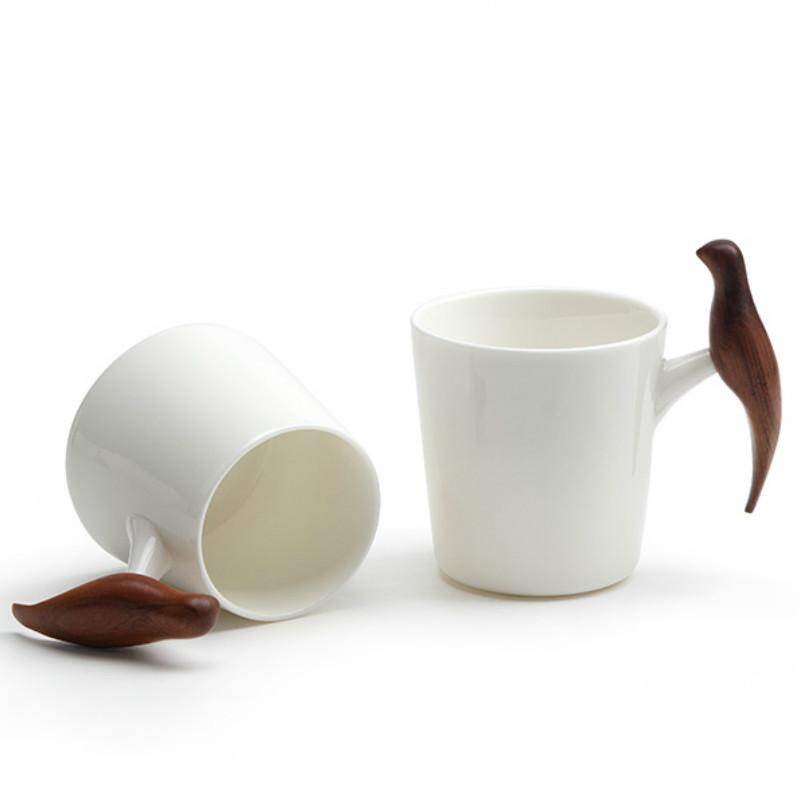 Prosty ceramiczny kubek do kawy z drewnianym uchwytem, biały, nordycki, ręcznie robiony, ceramiczny, dla pary, uroczy, domowy, kreatywny, kubek do kawy i mleka MM50MK