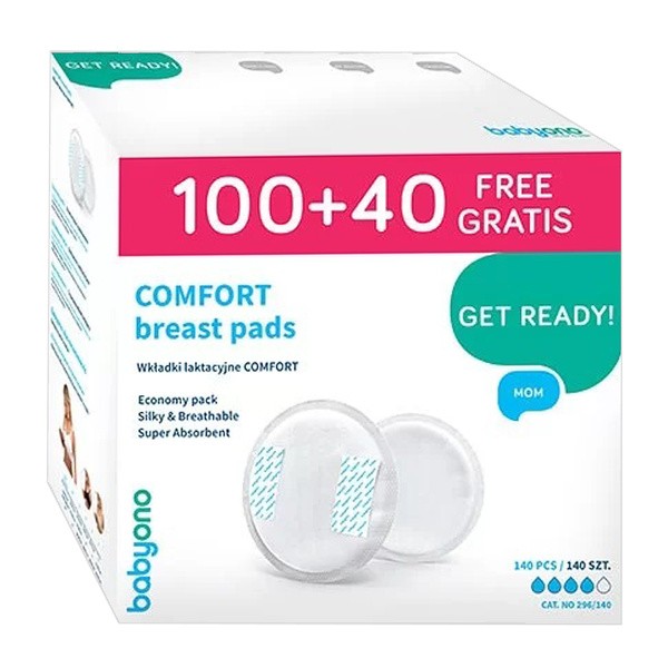 BabyOno, wkładki laktacyjne Comfort, 100 + 40 szt.